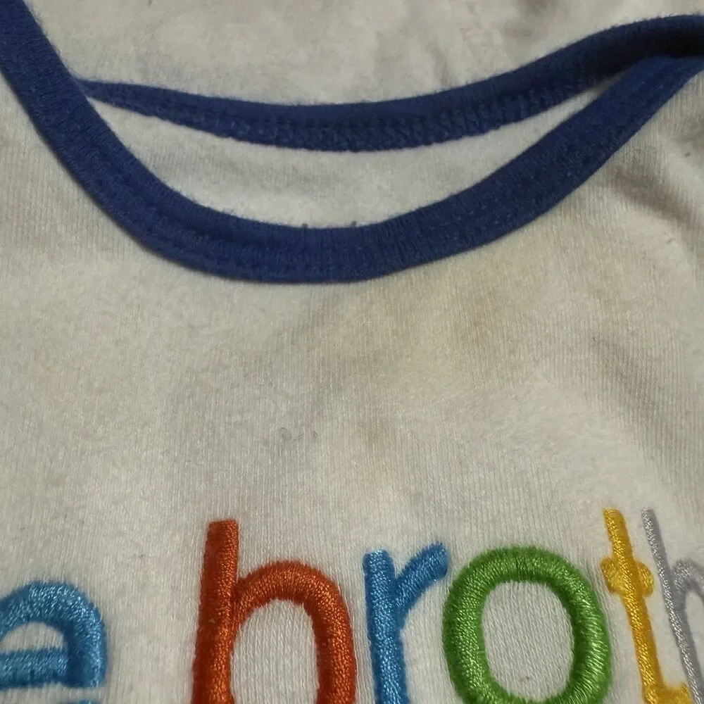 Carters Big Brother Little Brother Matching Tees 3 Months 4T White Blue